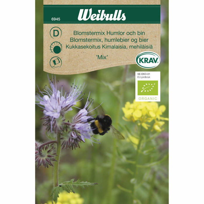 Blomstermix, humler og bier økologisk
